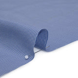 Cotton Twill Shirting - Blue and White Little Houndstooth - Deadstock
