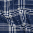 Lightweight Cotton Flannel Twill - Dark Blue, Pale Gray and White Plaid - Deadstock