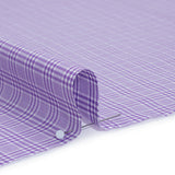 Cotton Shirting - Purple and White Plaid - Deadstock