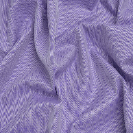 Cotton Twill Shirting - Very Peri and White Herringbone - Deadstock