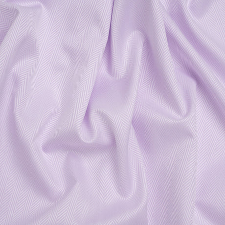 Cotton Jacquard Shirting - Light Purple and White Herringbone - Deadstock