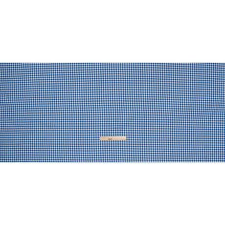 Cotton Twill Flannel - Cerulean Blue and Cream Gingham Check - Designer Deadstock