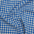Cotton Twill Flannel - Cerulean Blue and Cream Gingham Check - Designer Deadstock