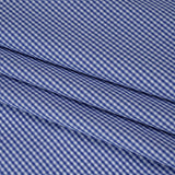 Cotton Gingham Shirting - Cobalt Blue and White Tiny Checks - Deadstock