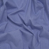 Cotton Gingham Shirting - Cobalt Blue and White Tiny Checks - Deadstock