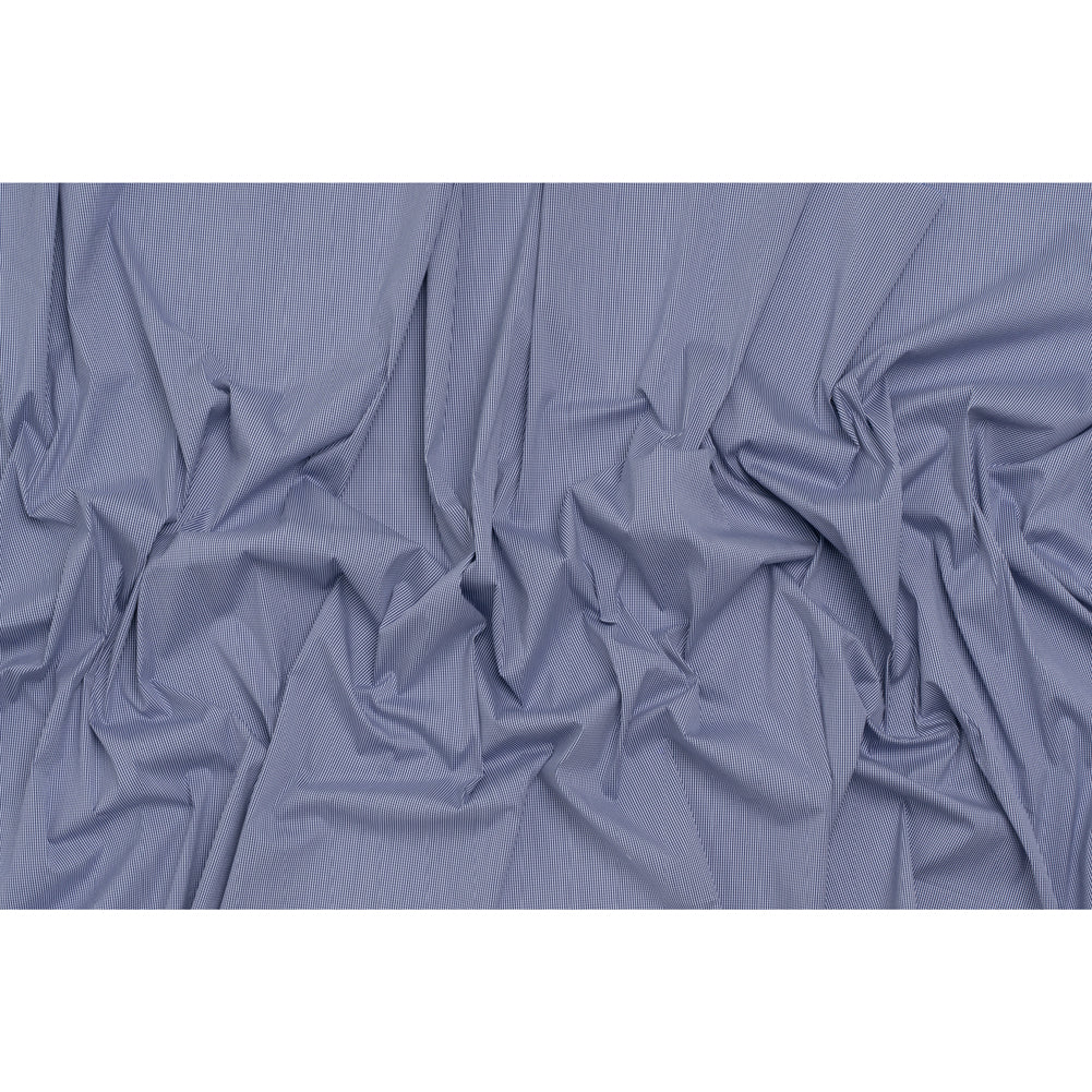 Cotton Shirting - Blue and White Tiny Gingham Check - Deadstock