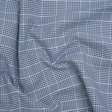 Cotton Oxford Shirting - Blue and White Glen Plaid - Deadstock