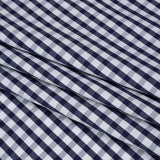 Cotton Shirting - Navy Blue and White Checks - Deadstock