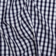 Cotton Shirting - Navy Blue and White Checks - Deadstock