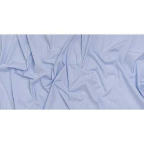 Cotton Shirting - Light Blue and White Little Windowpane Checks - Designer Deadstock