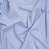 Cotton Shirting - Light Blue and White Little Windowpane Checks - Designer Deadstock