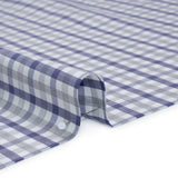 Cotton Herringbone Twill Shirting - Blue, Gray and White Tattersall Check - Deadstock