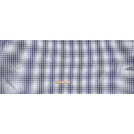 Cotton Herringbone Twill Shirting - Blue, Gray and White Tattersall Check - Deadstock