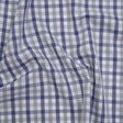 Cotton Herringbone Twill Shirting - Blue, Gray and White Tattersall Check - Deadstock