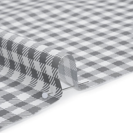 Cotton Shirting - White and Gray Faux Twill Check - Deadstock