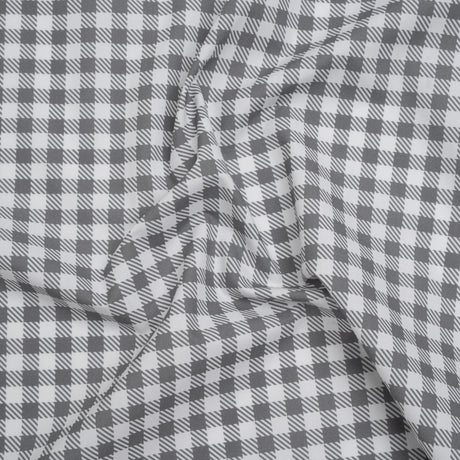Cotton Shirting - White and Gray Faux Twill Check - Deadstock