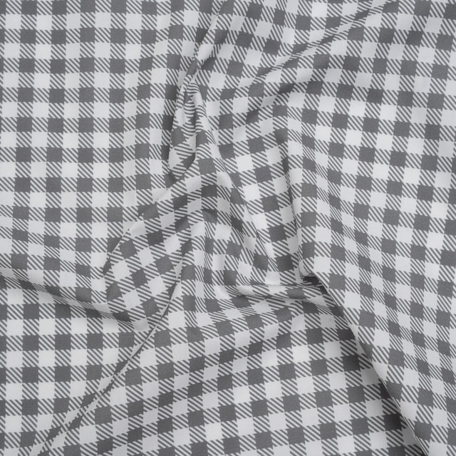Cotton Shirting - White and Gray Faux Twill Check - Deadstock