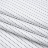 Cotton Oxford Shirting - Navy Blue, Pale Gray and White Shadow Stripes - Deadstock