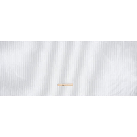 Cotton Oxford Shirting - Navy Blue, Pale Gray and White Shadow Stripes - Deadstock