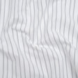 Cotton Oxford Shirting - Navy Blue, Pale Gray and White Shadow Stripes - Deadstock