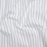 Cotton Oxford Shirting - Navy Blue, Pale Gray and White Shadow Stripes - Deadstock