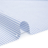 Cotton Oxford Shirting - Strong Blue and White Candy Stripes - Deadstock