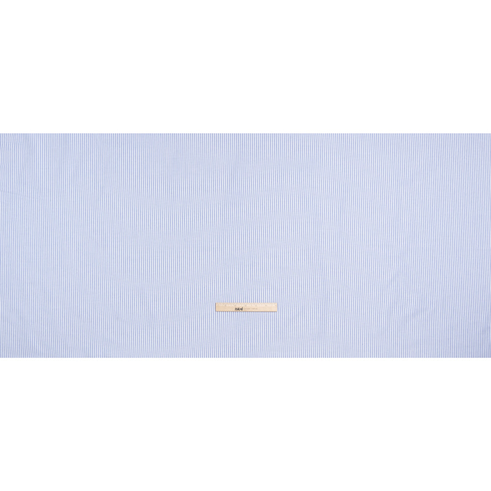 Cotton Oxford Shirting - Strong Blue and White Candy Stripes - Deadstock