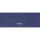 Cotton Twill Shirting - Blue and Rainbow Windowpane Checks - Deadstock