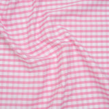 Cotton Oxford Shirting - Light Pink and White Gingham Checks - Deadstock