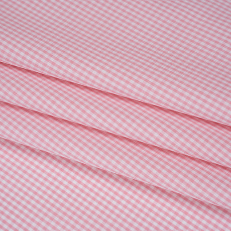 Cotton Gingham Shirting - Light Pink and White Tiny Checks - Deadstock