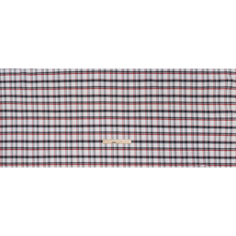 Cotton Woven - Midnight Blue, Red and White Plaid - Deadstock