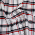 Cotton Woven - Midnight Blue, Red and White Plaid - Deadstock
