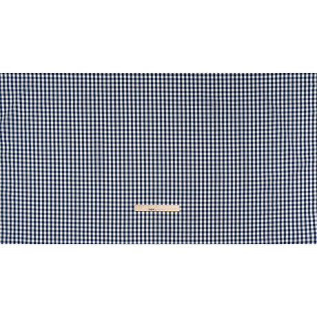 Cotton Gingham Shirting - Dark Teal Blue and White Checks - Deadstock