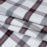 Cotton Oxford Shirting - Midnight Blue, Red and White Plaid - Deadstock