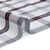 Cotton Oxford Shirting - Midnight Blue, Red and White Plaid - Deadstock