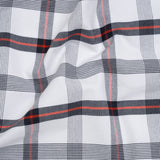 Cotton Oxford Shirting - Midnight Blue, Red and White Plaid - Deadstock