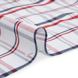 Cotton Oxford Shirting - Red, Navy and White Plaid - Deadstock