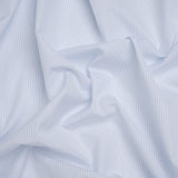 Cotton Shirting - Sky Blue and White Pinstripes - Designer Deadstock