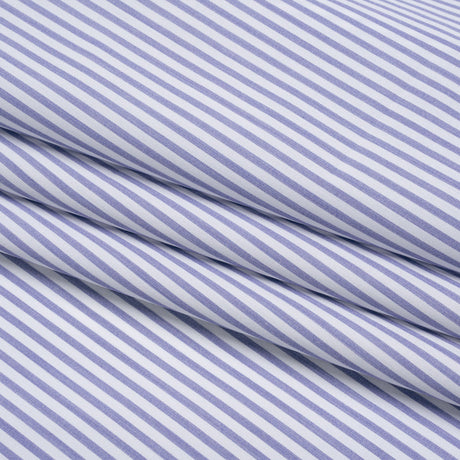 Cotton Shirting - Light Blue and White Candy Stripes - Deadstock
