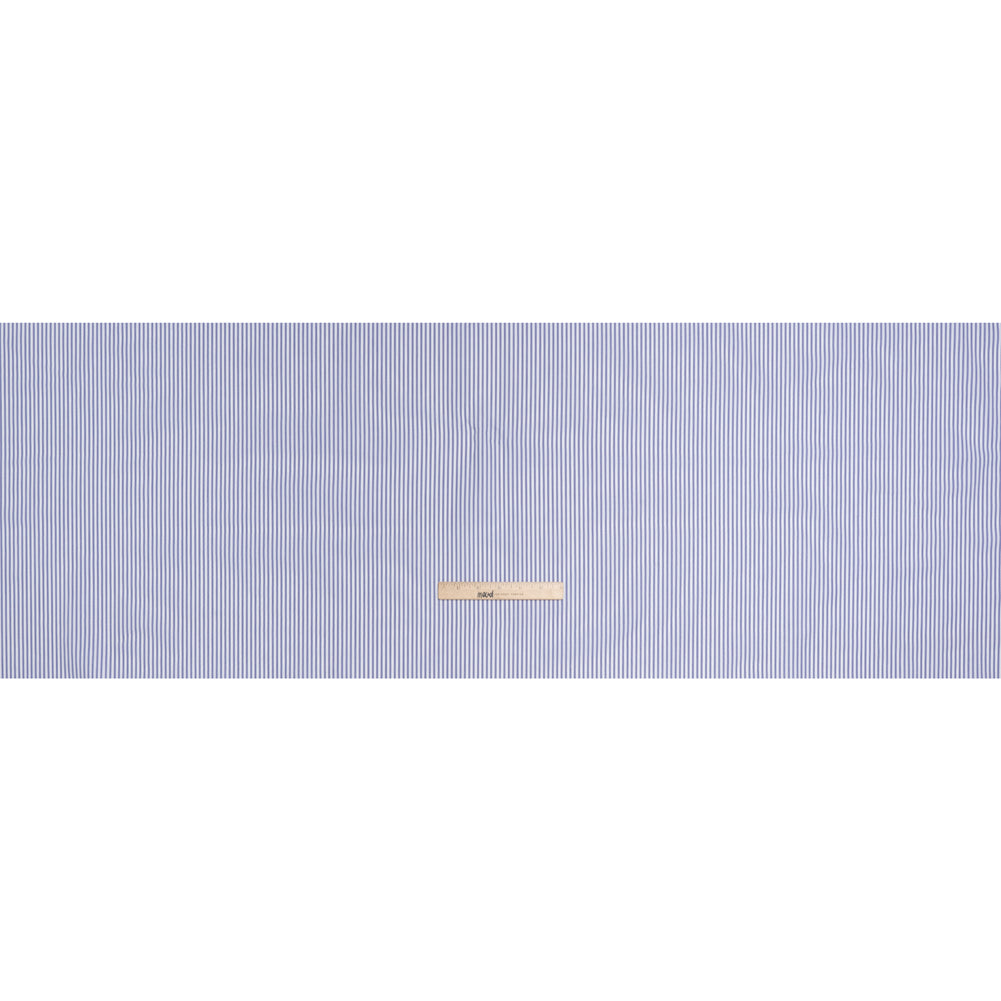 Cotton Shirting - Light Blue and White Candy Stripes - Deadstock