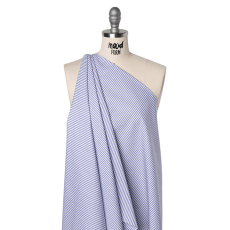 Cotton Shirting - Light Blue and White Candy Stripes - Deadstock
