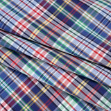 Cotton Twill Shirting - Blue, Green and Red Plaid - Deadstock