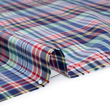 Cotton Twill Shirting - Blue, Green and Red Plaid - Deadstock