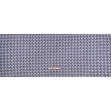 Cotton Twill Shirting - Dark Blue and White Geometric Pinwheels - Deadstock