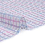 Cotton Twill Shirting - Baby Pink, Lavender and Light Blue Checks - Deadstock