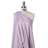 Cotton Twill Shirting - Light Purple, Peachy Orange and White Checks - Designer Deadstock