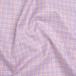Cotton Twill Shirting - Light Purple, Peachy Orange and White Checks - Designer Deadstock