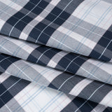 Cotton Oxford Shirting - Navy, Light Blue and Pale Pink Plaid - Deadstock