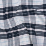 Cotton Oxford Shirting - Navy, Light Blue and Pale Pink Plaid - Deadstock