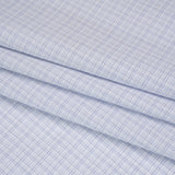 Cotton Twill Shirting - Pale Blue, Navy and White Plaid - Deadstock